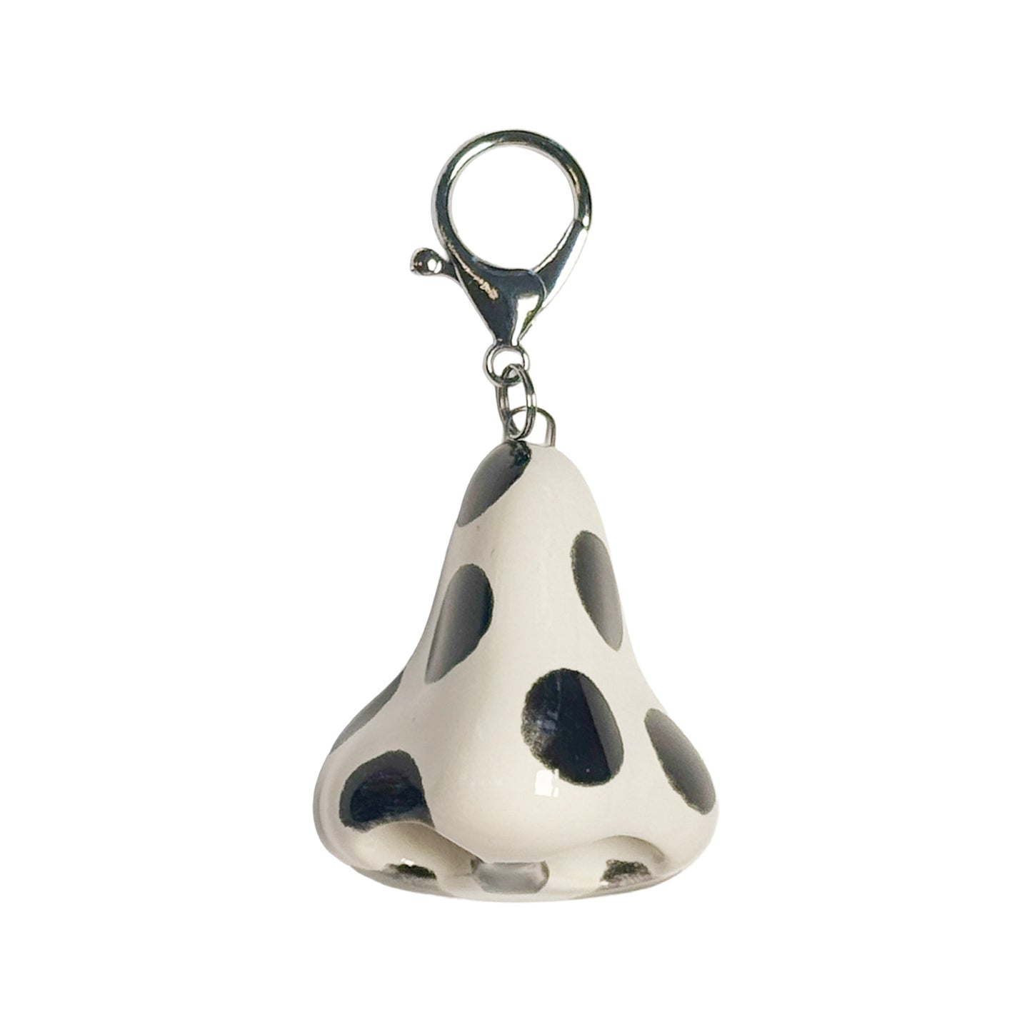 Keychain shaped like a nose on a white background