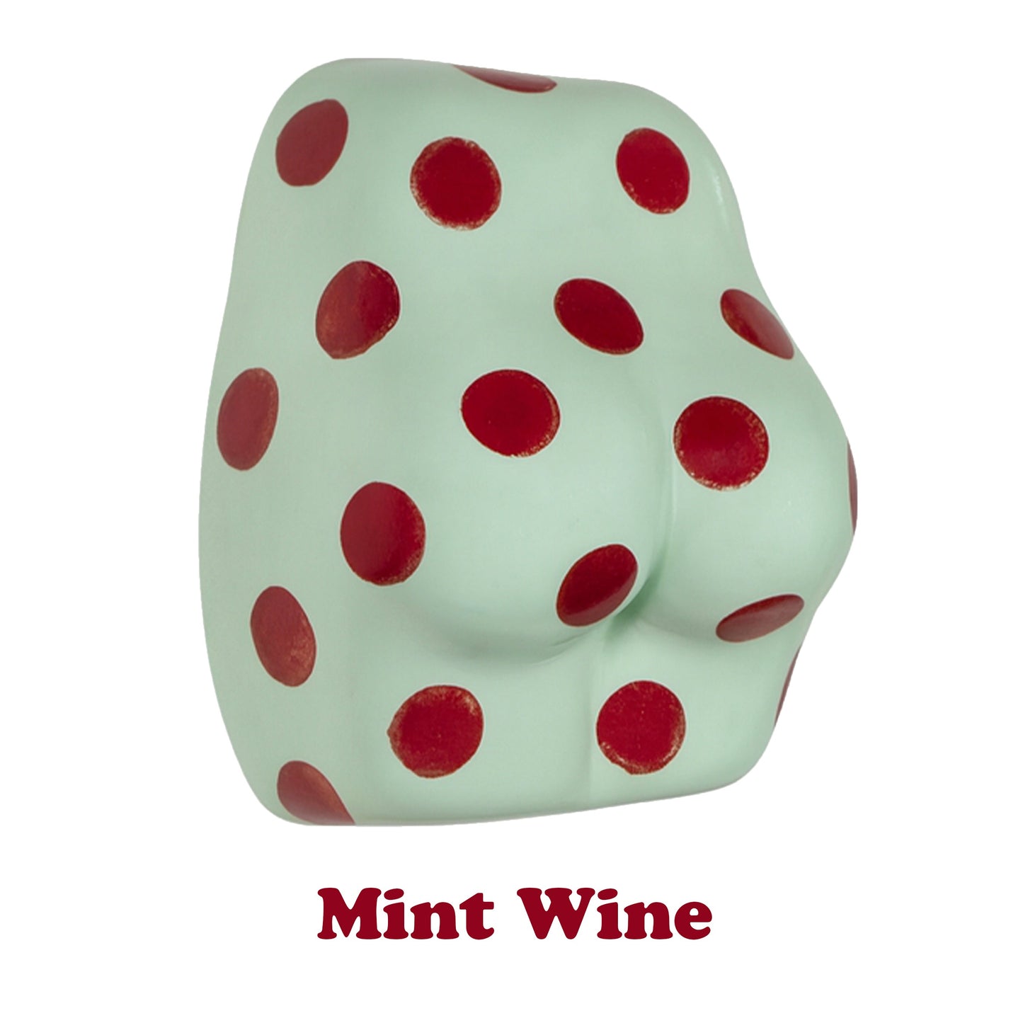 mint and wine polka dotted butt wall hanging